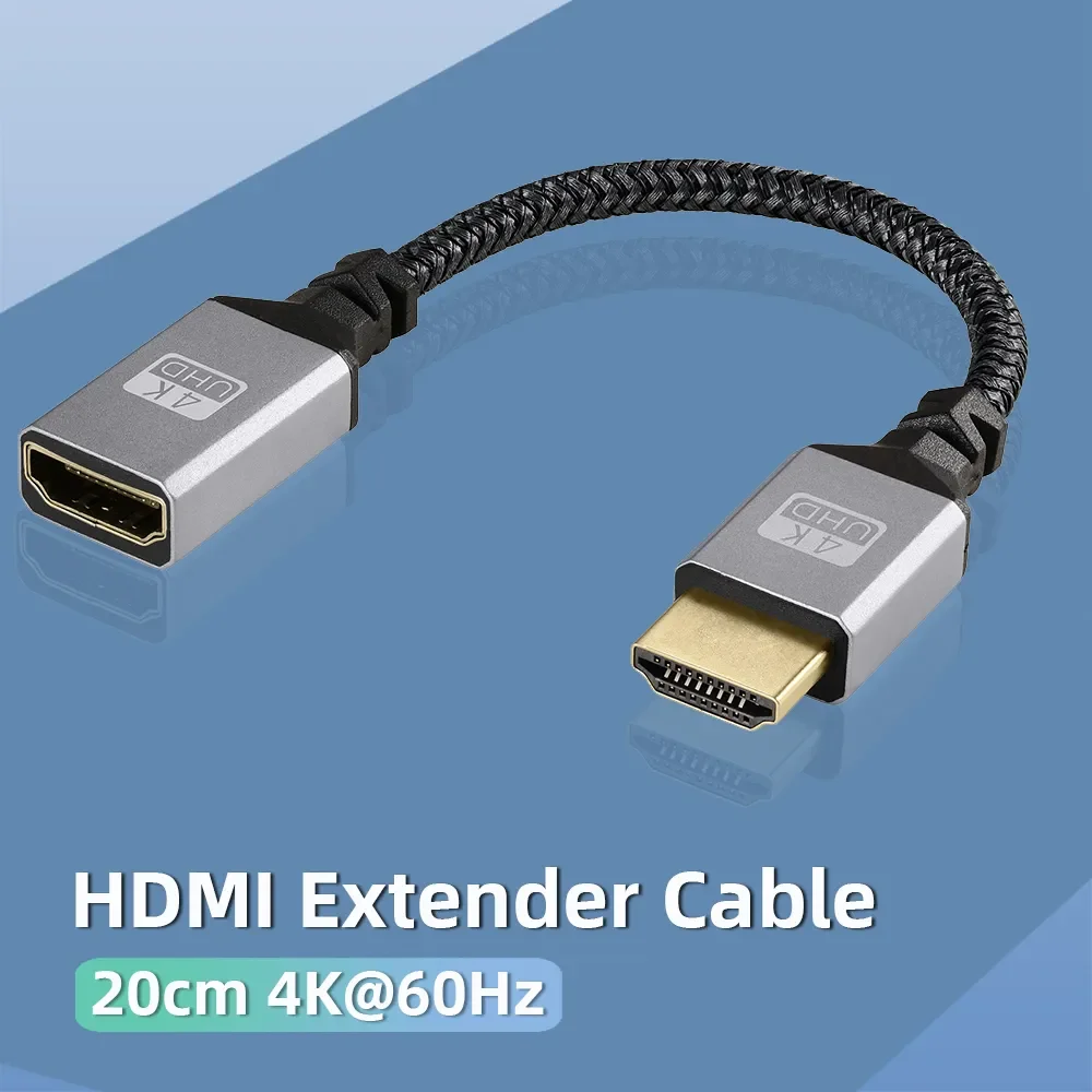 0,2 m 4k HDMI-kompatibles Verlängerung kabel von Stecker zu Buchse HDMI-kompatibles Adapter-Verlängerung kabel links/rechts/oben/unten Image