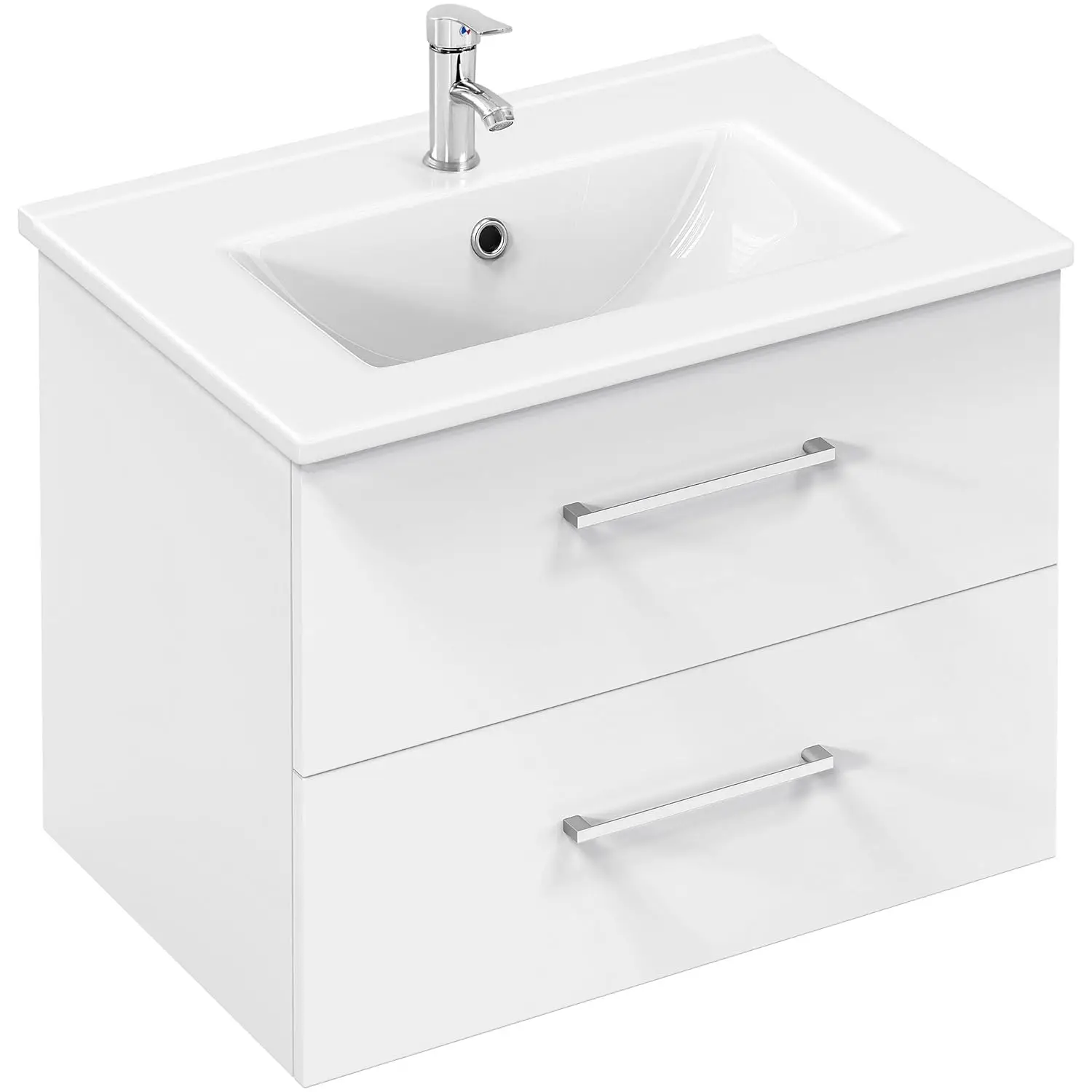 Waschtischunterschrank zum Aufhängen, Badezimmerschrank mit Waschbecken, Badezimmermöbel-Set, 2-teiliger Sockel inklusive Waschbecken und Schubladen, individuell Image