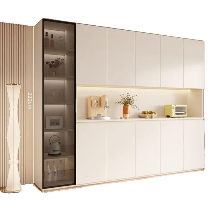 Esszimmer-Seitenschrank aus massivem Holz, integrierter Balkon, multifunktionale Aufbewahrung im Wohnzimmer Image