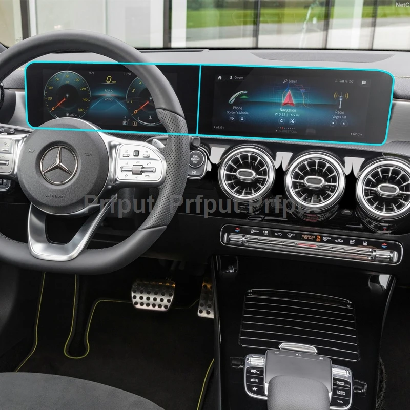 Gehärtetes Glas für Benz W177 V177 W247 C118 W118 H247 X247 A B CLA GLA GLB Klasse 2019-2022 Auto GPS-Navigation Schutzfolie Image