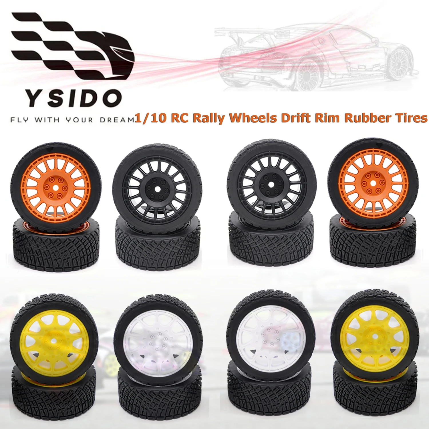 1/10 RC Rallye Auto Upgrade Teile 66mm Räder Reifen für RC Auto Lkw Drift On-Road Racing auto Tamiya TT02 Traxxas HSP HPI RedCat