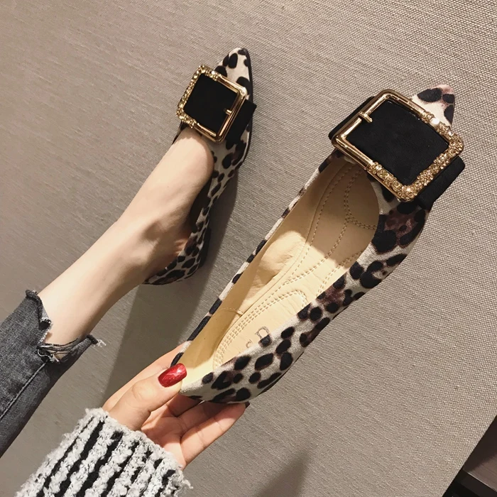 Dame Schuhe Flache Ferse Leopard Mode Klassische Alle Spiel Extra Große Größe 44 45 46 Kleine Größe 31 32 33 34 Spitz Frauen Wohnungen