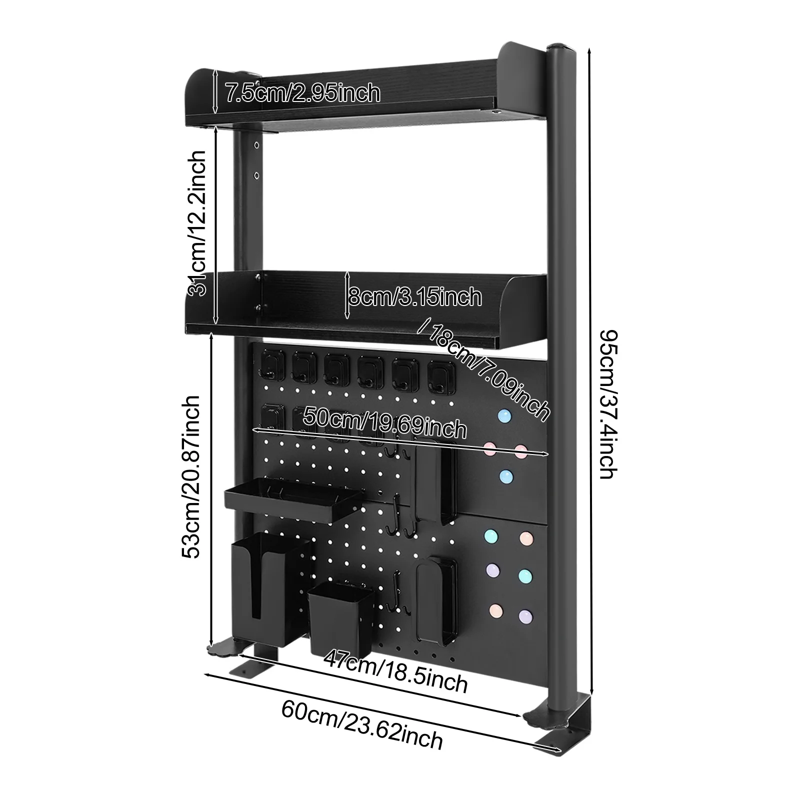 60*12,5*95cm Schreibtisch-Bücherregal, Mehrzweck-Clip-on-Schreibtisch-Organizer, Arbeitsplatte Clip-on-Bücherregal Image