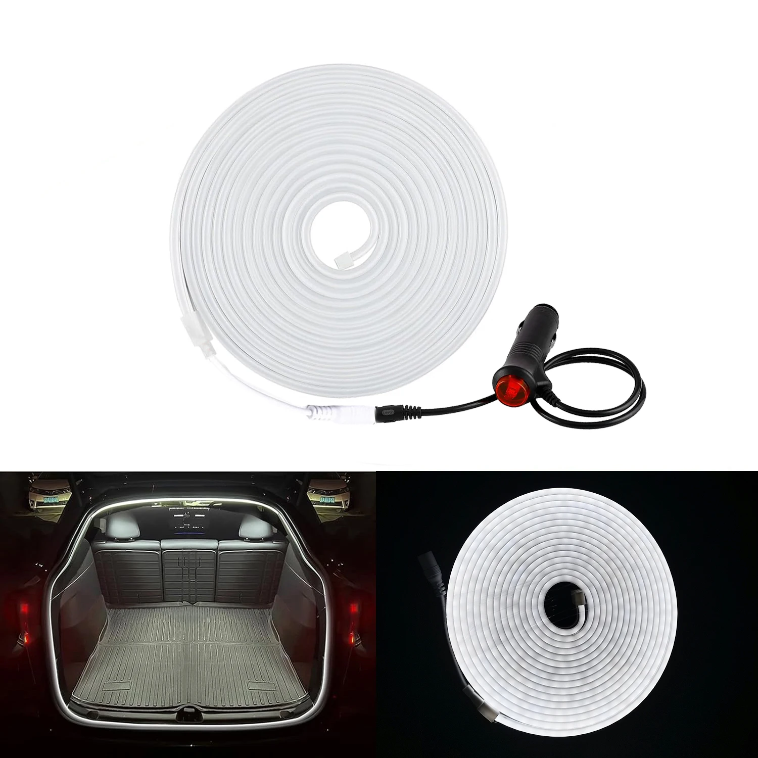 5 m Universal Flexible LED Stamm Streifen Innen Umgebungs Licht Bar 12 V Silikon Wasserdichte Licht Streifen Eingebettet Auto Innen licht