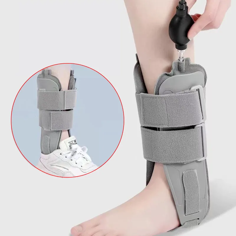 Medizinische doppelte aufblasbare Knöchelschienenbandage – starrer Stabilisator für Verstauchungen, Sehnenentzündung, Gussunterstützung und Verletzungen Image