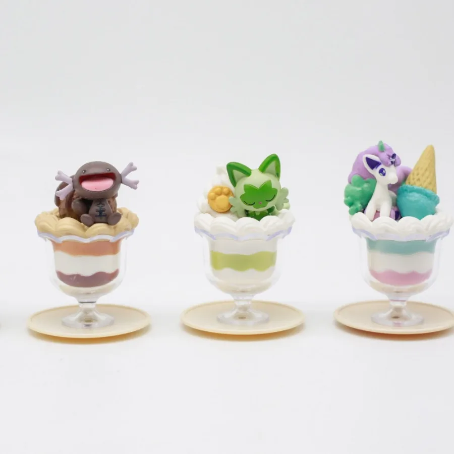 Echte Rement Pokemon Kawaii Dessert Stil Sprigatito Ponyta Wooper Blind Box Anime Cartoon Desktop Decor Geburtstag Geschenk Kind Spielzeug Image