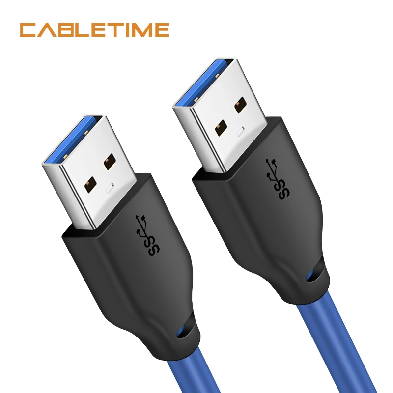 CABLETIME USB A auf USB A 3.0 480 Mbit/s Schnelle Datumsübertragung 5 Gbit/s für Smart TV Laptop Image