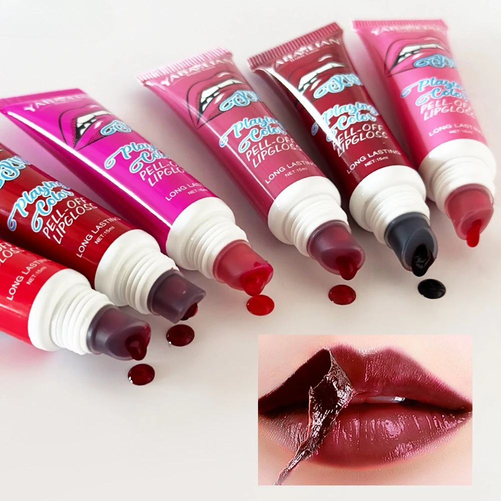 Peel Off Flüssiger Lippenstift Erstaunlicher Träne-Lippenstift Lipgloss Frauen Sexy Make-up Tear Pull Lippenmaske Kosmetik Wasserdicht Langlebig Image