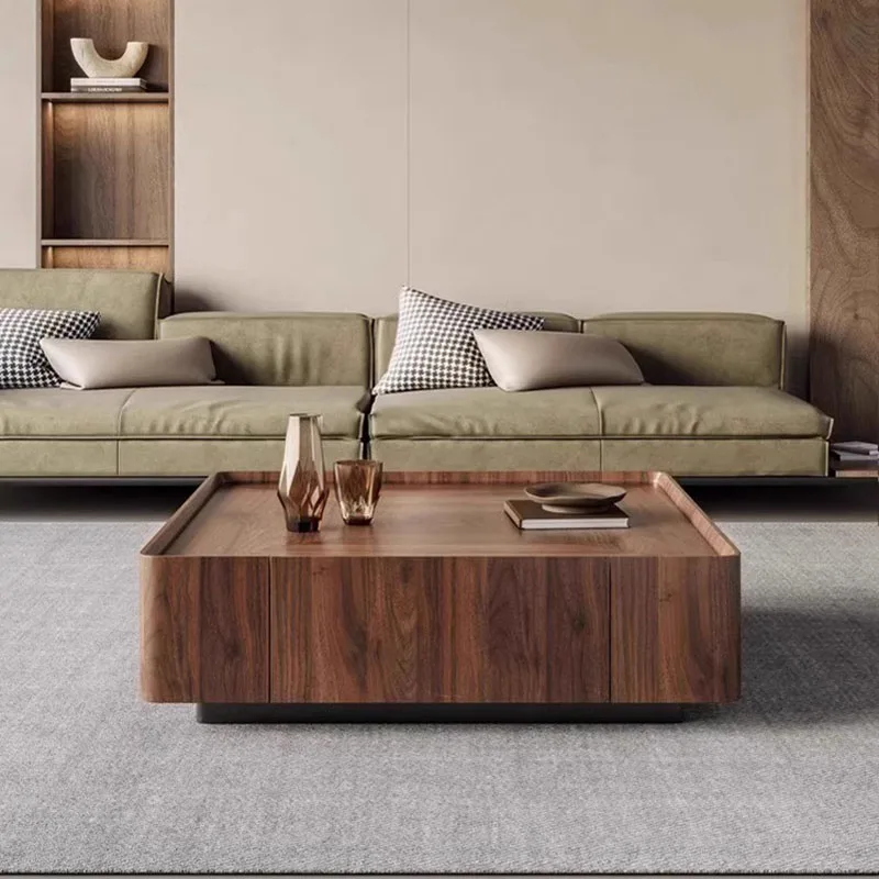 Antiker Couchtisch aus Holz, luxuriös, modern, klar, für Wohnzimmer, Aufbewahrung, Couchtisch, hohe Schubladen, Mesa Auxiliar, Wohnzimmermöbel Image