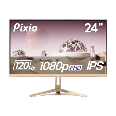 Pixio PX246 Wave Beige 24 inch 120Hz Refresh Rate FHD 1080p Resolution IPS Panel 4ms GTG Response Time Gaming Monitor with Adaptive Sync