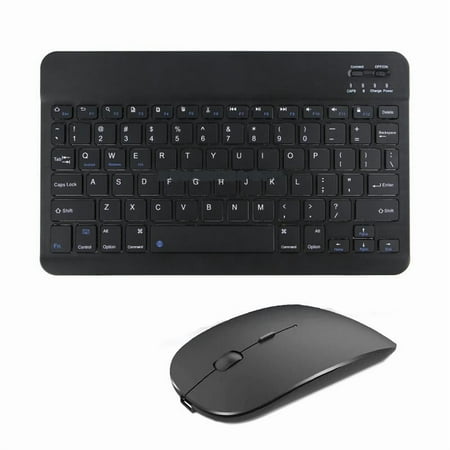 Spanish & English Bluetooth Wireless Keyboard and Mouse Set - Compatible with iPad Mac PC Tablets Phones & Laptops 10-inch