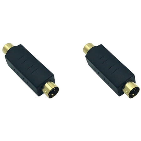 2X S-Video Male to Female Composite Video Adapter Plug Converter Mini Din 4 PIN Coupler Extension Connector Adapter 2 x S-Video Male to RCA Female Composite Video Adapter black