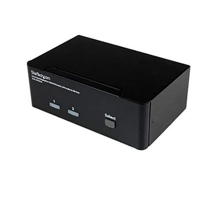 StarTech.com Dual Monitor DisplayPort KVM Switch - 2 Port - USB 2.0 Hub - Audio and Microphone - DP KVM Switch (SV231DPDDUA) Black