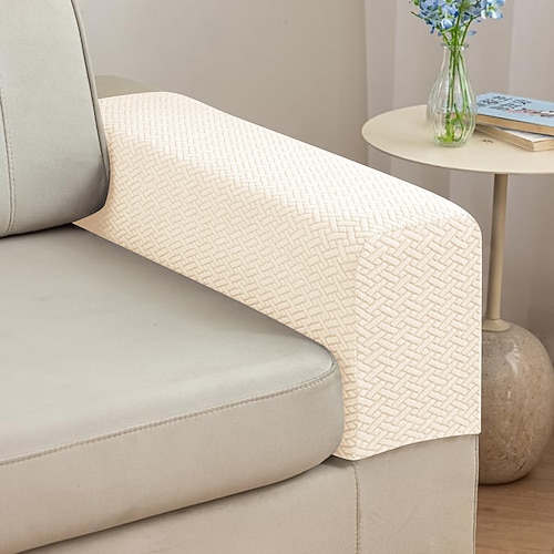 Sofa-Armlehnenbezüge Sesselbezüge, 2er-Set – Stretch-Armlehnenschoner mit rutschfester Oberfläche, maschinenwaschbares Polyestergewebe für Sessel, Zweisitzer und Ecksofas. Image