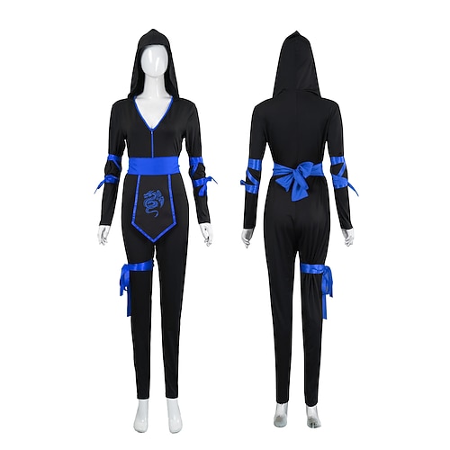 Ninja Cosplay Kostüm Overall Party Videospiel Sport for Damen Erwachsene Halloween Karneval Maskerade Outdoor