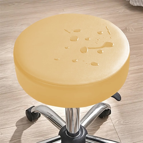 Dehnbare, wasserdichte Barhockerbezüge aus PU-Leder, runder Barhockersitzbezug mit Gummibändern für 30-38 cm (12-15 Zoll) Image