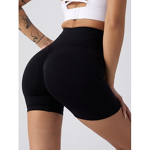 Damen Shorts Sommershorts Leggings Mode Streetwear Basic Kurz Hohe Taille Einfach Elastischer Bund Atmungsaktivität Bequem Hohe Elastizität Täglich Fitnessstudio Yoga Dunkelgrün Schwarz Hellgrün Rosa Image