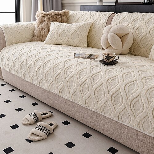 Dicker Plüsch-Sofabezug, Winter-Sofabezug, rutschfester Couchkissen-Schutz, haustierbeständiger und kratzfester Möbelbezug Image