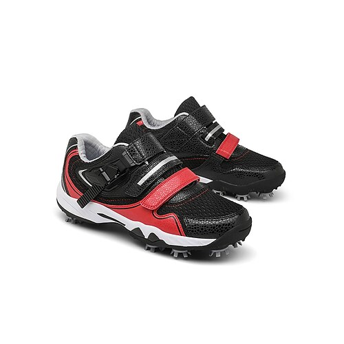 Gelbe und schwarze Herren-Golfschuhe, Klettverschluss, gepolsterter Tragekomfort, strapazierfähige Außensohle, perfekt für Golfplätze und Outdoor-Aktivitäten Image