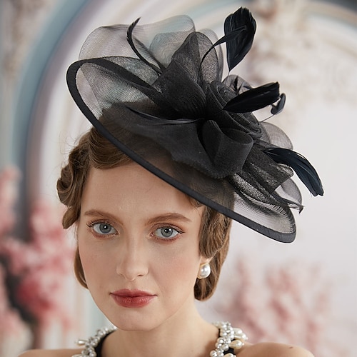 Elegant Vintage 1950er Kopfbedeckung Faszination Dame Blumen Kostüm Damen Maskerade Ascot Pferderennfestival Erwachsene Kopfschmuck Ganzjahres Image