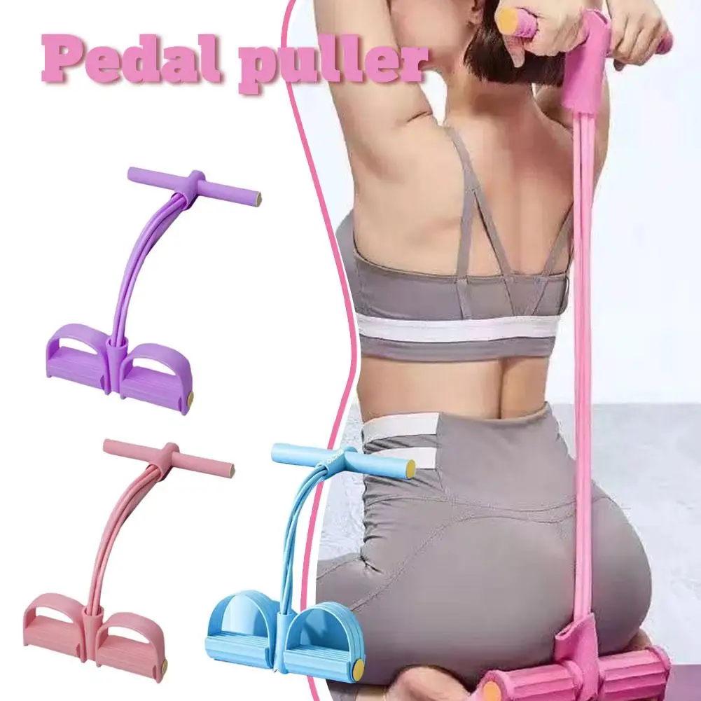 Le più nuove fasce di resistenza per il fitness Estrattore per pedali a 4 tubi Maniglie per fasce di resistenza per esercizi Corda attaccata Attrezzatura per allenamento sit up
