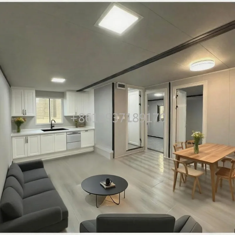 Piccole case prefabbricate da vivere per adulti Casa pieghevole, case minuscole modulari in vendita con 2-3 camere da letto e cucina personalizzabili