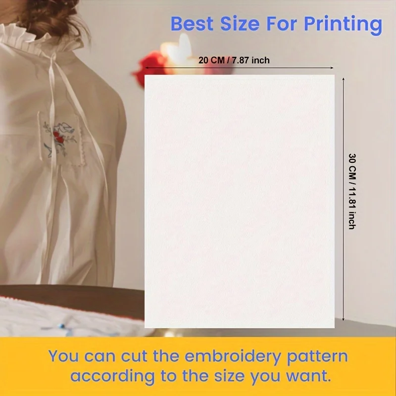 „10 Blatt A4-Stickstabilisator – druckbares wasserlösliches Papier zum Maschinennähen“ Image