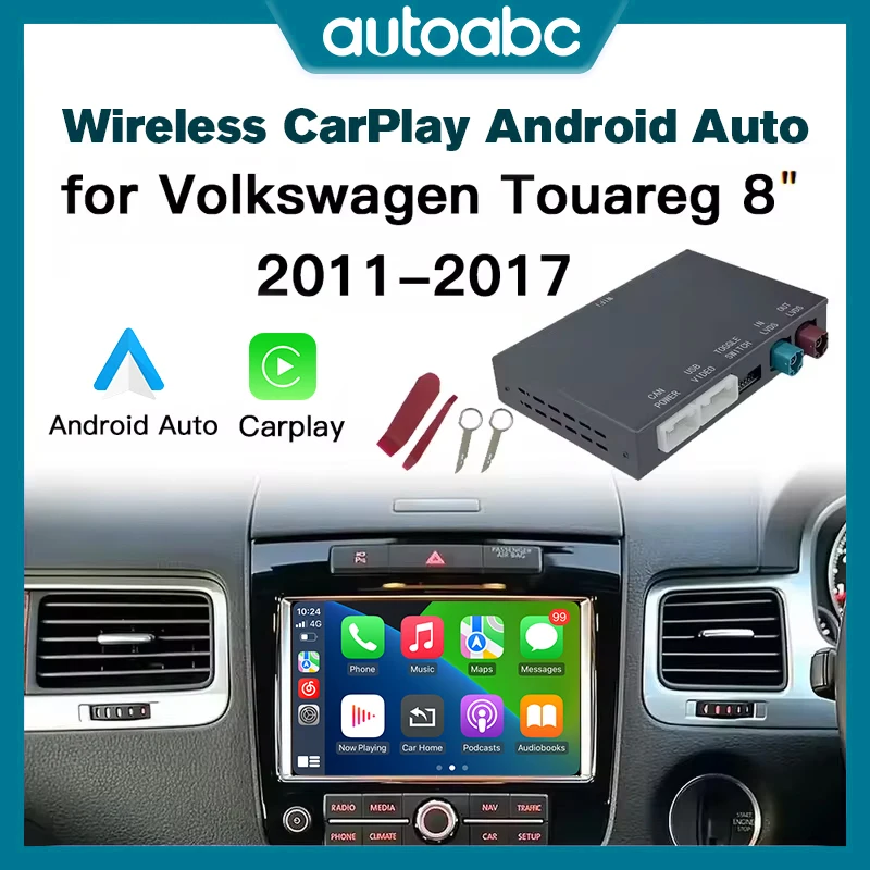 AUTOABC Wireless Carplay Retrofit Modul für Volkswagen Touareg RNS850 Android Auto Adapter Airplay VW 2010-2017 Carplay Modul Image
