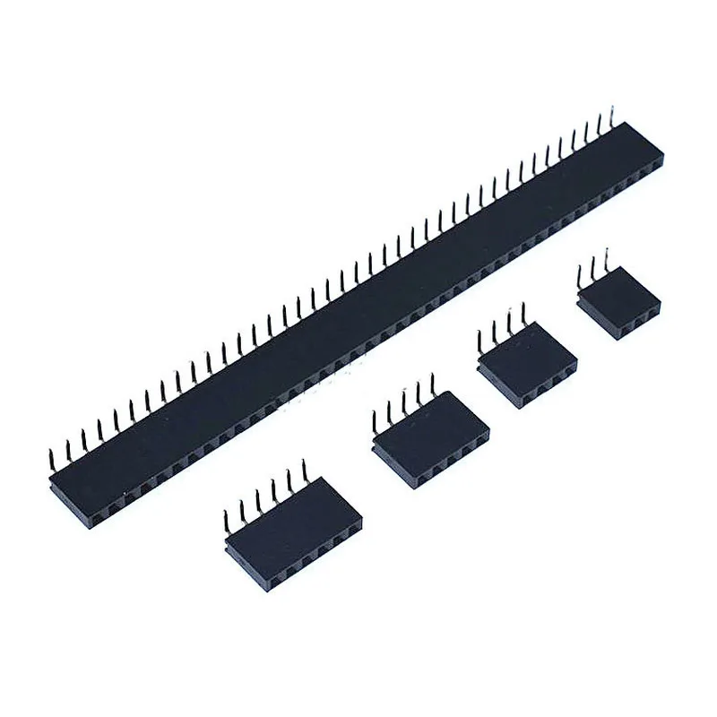 10PCS 1X2/3/4/5/6/8/10/40 Pin Einreihige Rechtwinklig Weibliche Pin Header 2,54 MM Pitch Streifen Stecker Buchse Image