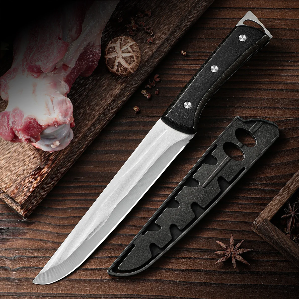 Schlachtmesser, Ausbeinmesser, handgefertigtes Messer, professionelle Küchenmesser, Fleischverarbeitung, Metzgeräte, Outdoor-Messer ﻿ Image