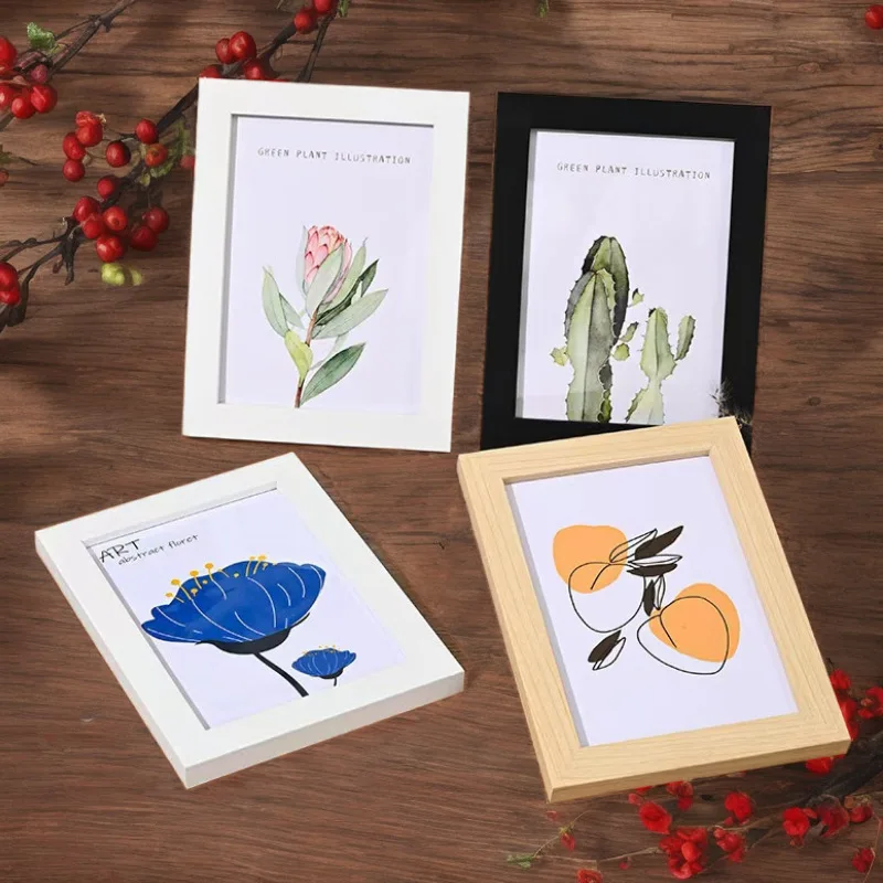 Fotorahmen aus Holz zum Aufhängen an der Wand, 10 x 15, 15 x 20, 20 x 25 cm, A4-Holz-Bilderrahmenständer für Bilder, Foto-Dekoration, Gedenkgeschenk Image