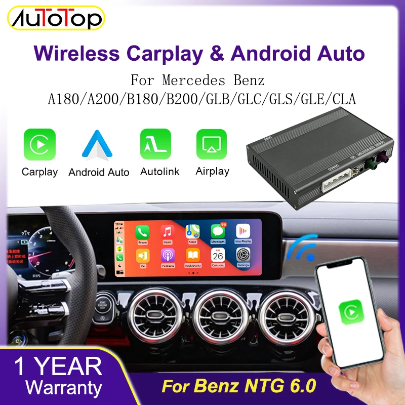 AUTOTOP Wireless CarPlay Android Auto für Mercedes BenzA180/B180/GLB/GLC/GLS/GLE/CLA NTG6.0 AirPlay MirrorLink Bluetooth Image