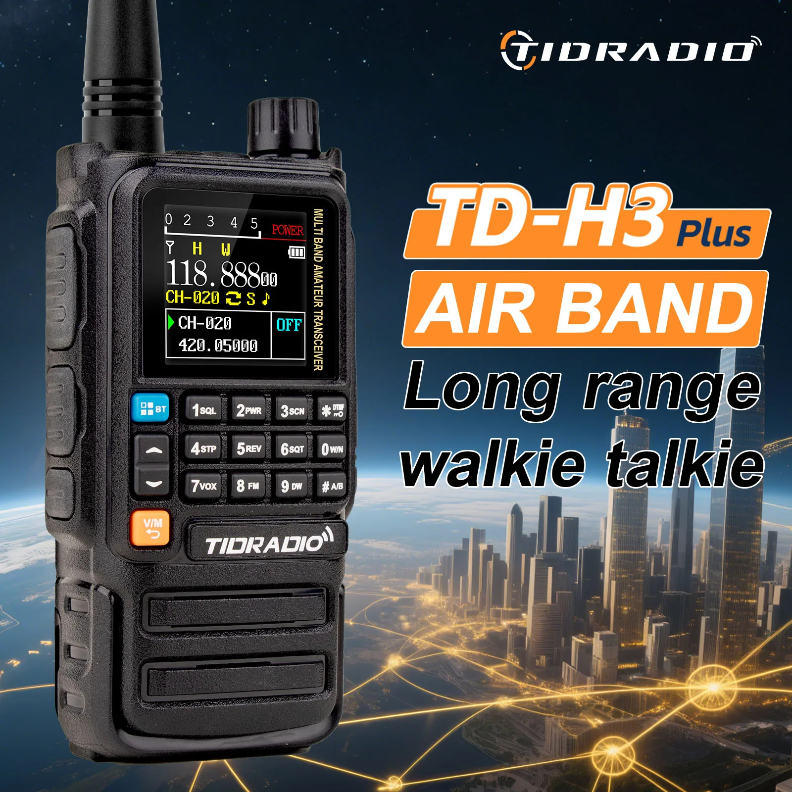2PCS TIDRADIO H3 Walkie Talkie Zwei Weg Radio Telefon APP Drahtlose Programmierung Dual PTT Air Band Long Range Radio USB-C Programmierung Image