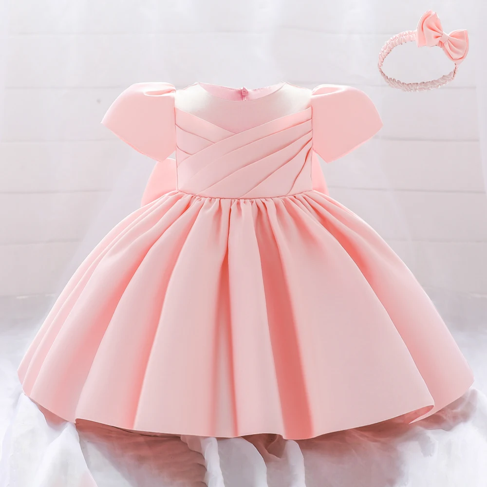 2 Stück Säugling Sommerkleid für Mädchen 1. Geburtstags feier Kleider Neugeborene Taufe Kleidung Kinder Mädchen Prinzessin Brautkleider Image