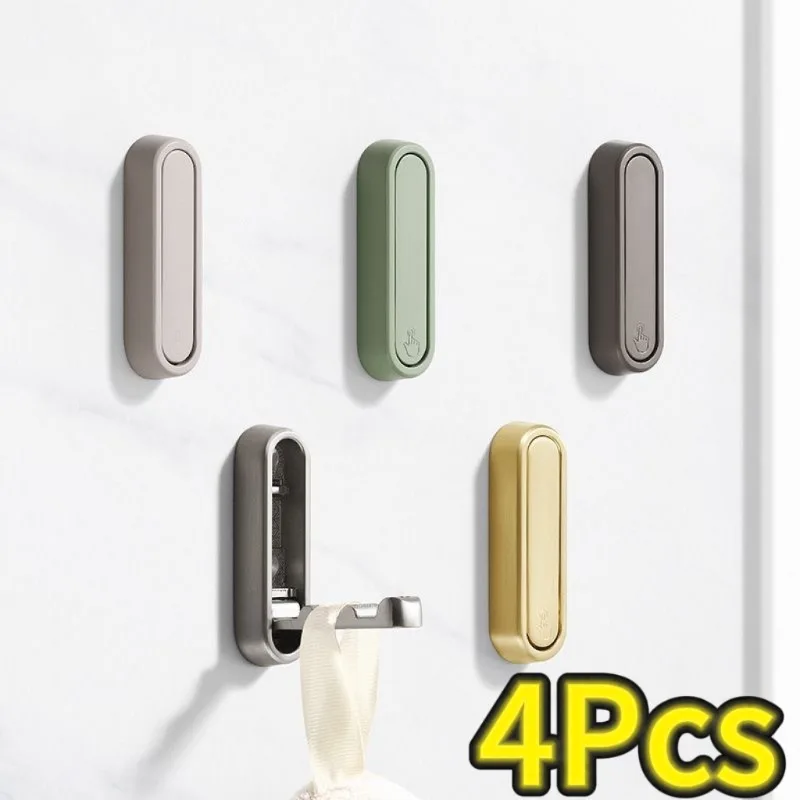 1/2/4 Stück klappbare Wandhaken, Handtuch-Kleiderhaken, Edelstahl-Haken für Zuhause und Dekoration, Küche, Badezimmer, matte Handtuchhalter-Aufbewahrung