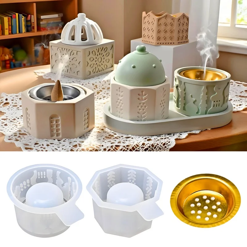 Aromatherapie Herd Kerze Tasse Silikon Form DIY Arabischen Stil Weihrauch Herd Dekoration Gips Form Schreibtisch Dekoration Festival Geschenk Image