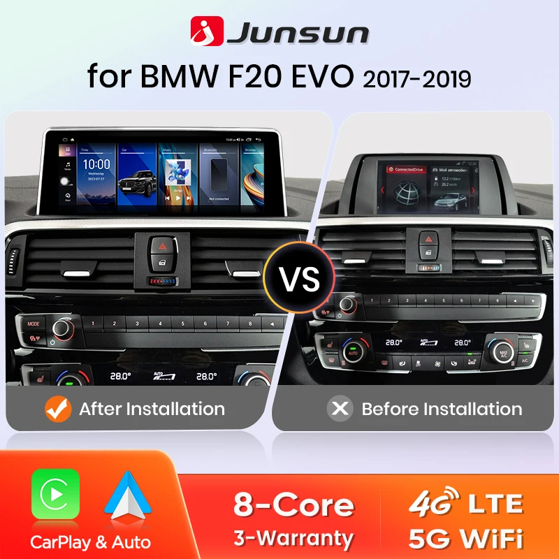 Junsun Drahtlose CarPlay Andorid Auto Auto Radio Für BMW 1er F20 2017-2019 EVO Intelligente System Stereo GPS Navigation Image