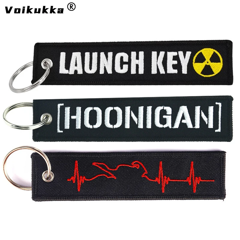 Voikukka Jewelry 2022 Neues Produkt HOONIGAN LAUNCH KEY Beide Seiten bestickter Motorrad-Schlüsselanhänger Großhandel für Männer Freund Image