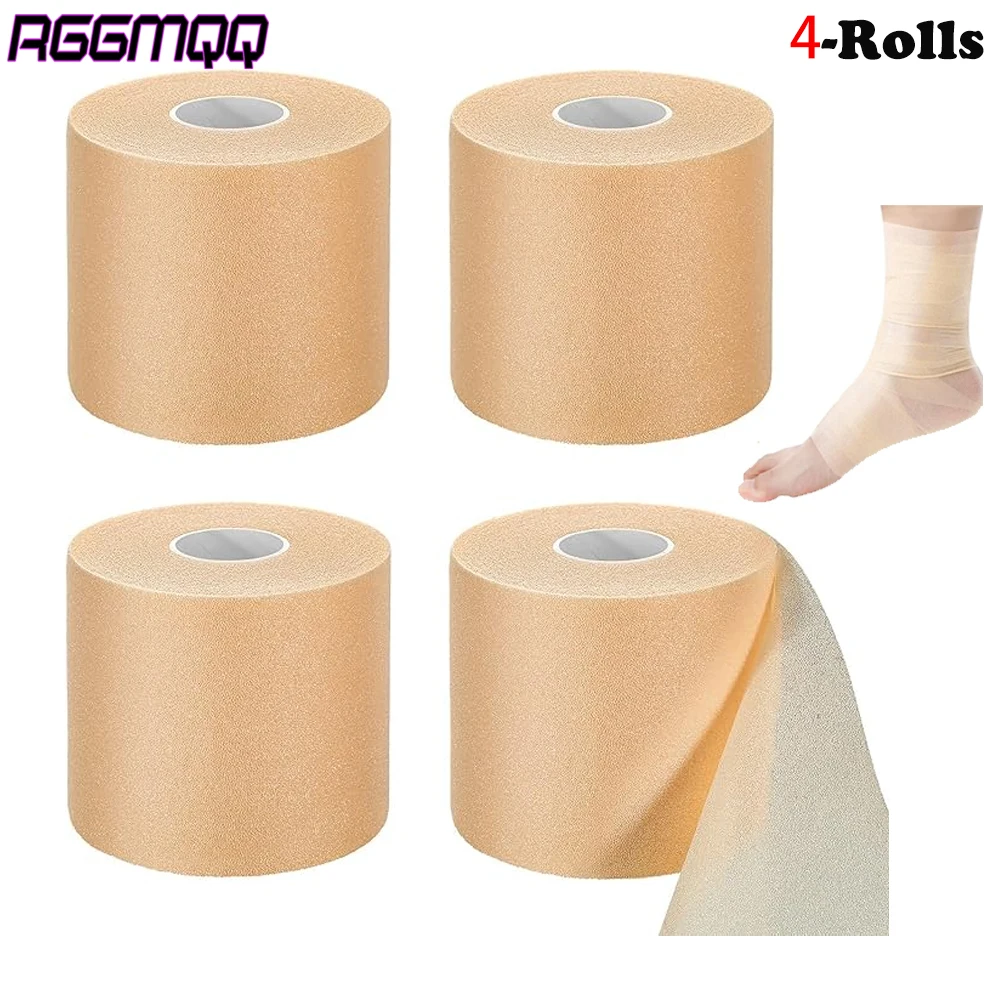 RGGMQQ 4 Stück Pre-Wrap-Sportbänder, Haar-Prewrap-Streifenbänder für Fußball, Knöchel, Handgelenke, Sportschaumband – schützen Sie für Hände und Knie Image