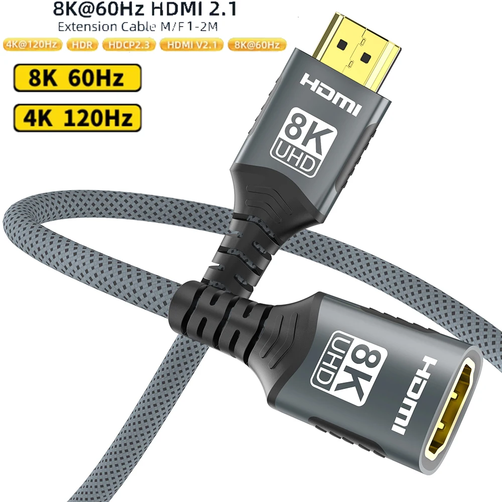 HDMI 2.1 Verlängerungskabel 8K HDMI 2.1 Kabel Stecker auf Buchse Verlängerung 8K@60Hz 4K@120Hz Für HDTV RTX PS5 Xbox HDR Video PC Laptop Image