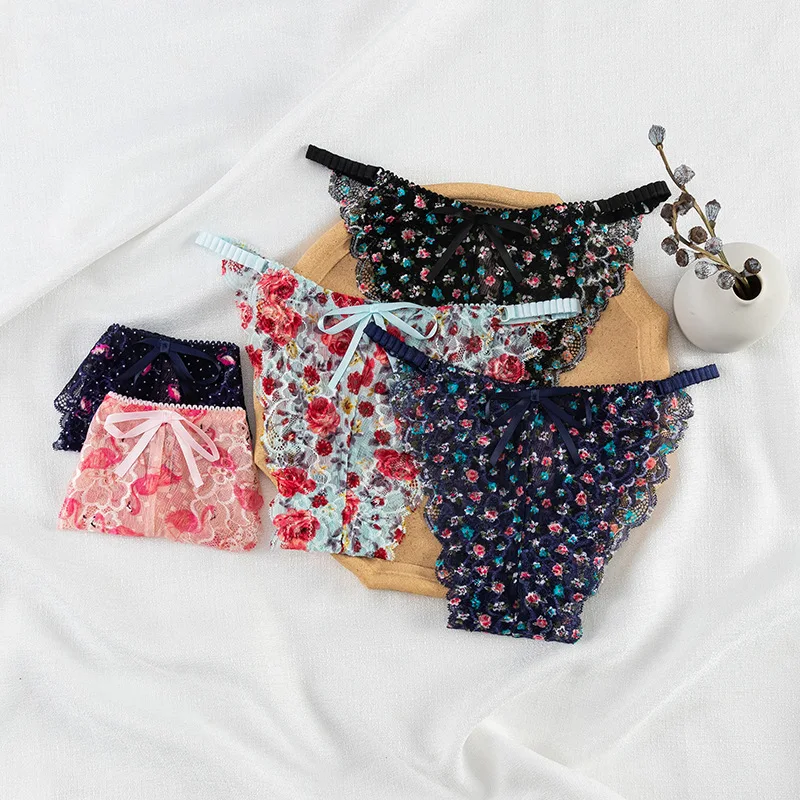 Französisch Stil Sexy Tanga Mode Aushöhlen Band T-Back Sexy Spitze Höschen Niedrige Taille Nahtlose Komfort Tanga Weibliche dessous Image