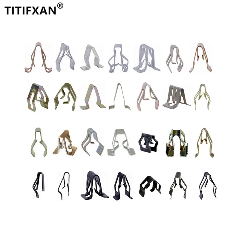 Auto U-Typ Metall Eisen Klemme Mittelkonsole Armaturenbrett Sound Radio CD DVD Navigation Panel Befestigungen Clips Niet Auto snap Schnalle Image