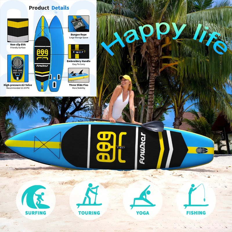 Paddle Board SUP Aufblasbare Paddle Board Freizeit Racing Stehen Surfbrett Angeln Outdoor Verdickt Paddle Board Wasser Erwachsene Image