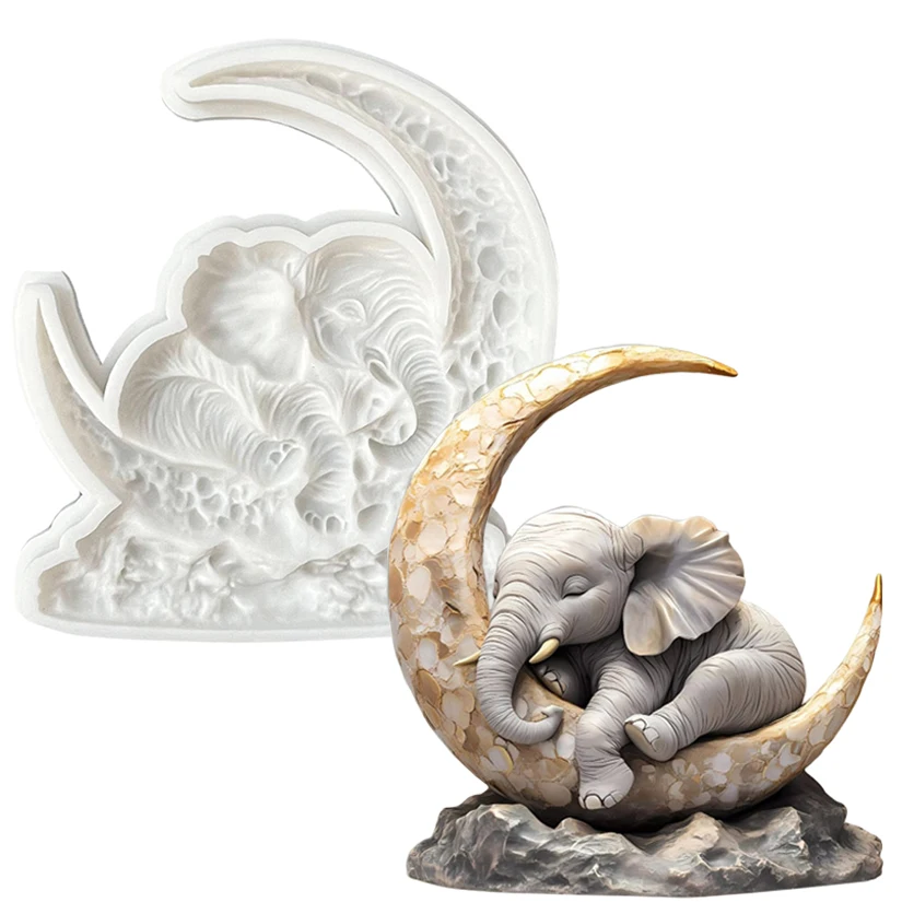 Mond-Baby-Elefant Silikon-Form für Zuckerguss, Kekse, Cupcakes, Schokolade, Backform, Fondant-Kuchendekorationswerkzeuge Image
