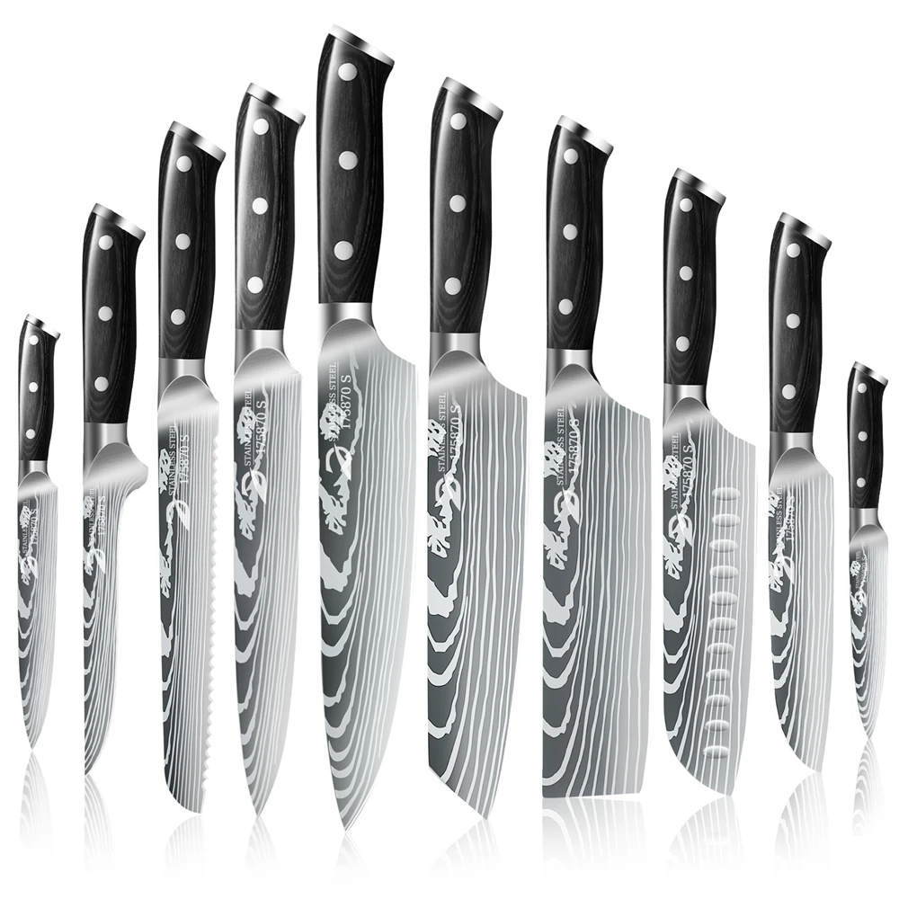 MDHAND Japanische Küchenmesser, professionelles Kochmesser, Santoku-Halter, Schneiden, Utility, Brot, Fleisch, Obst, Messer, Kochmesser ﻿ Image