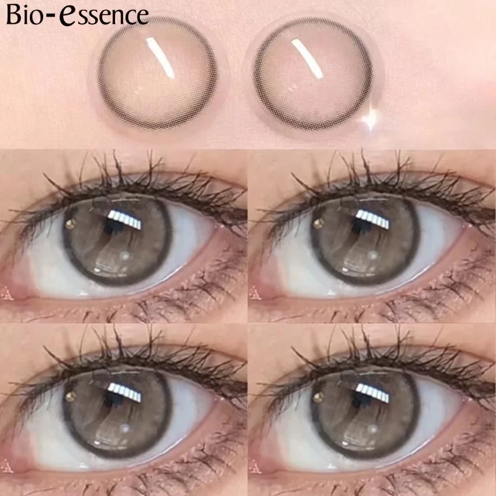 Bio-essence 1 Paar natürliche farbige Kontaktlinsen für Augen, braune Linsen, Nebelperlenlinse, koreanische Linsen, Augenfarbe, Schülerjahr Image