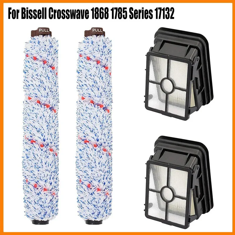 Hepa-Filter Pet Roll Pinsel Zubehör Ersatzteile für Bissell Crosswave 1868 1785 Serie 17132 Roboter Staubsauger Ersatz Image