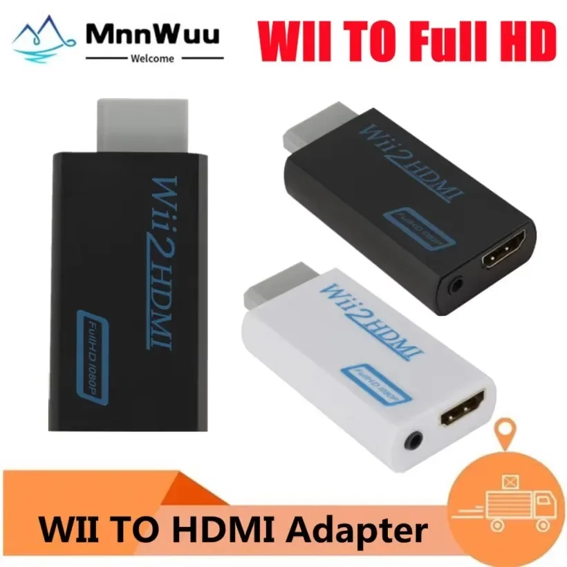 WII zu HDMI Konverter Full HD 1080P WII zu HDMI Wii 2 HDTV Konverter Wii zu HDMI Adapter 3,5 mm Audio für PC HDTV Monitor Display Image