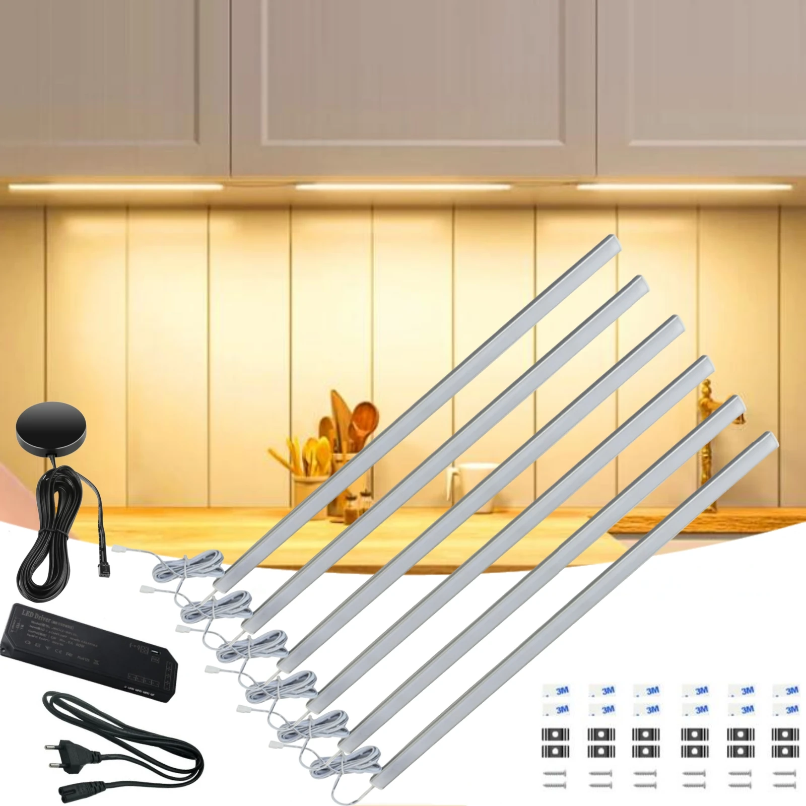 Durchdringbare LED-Schrank Licht leiste 12V Holz dimmbar Touch Hand Scan Küchen schrank Kleider schrank Nacht lampe 30cm 40cm 50cm