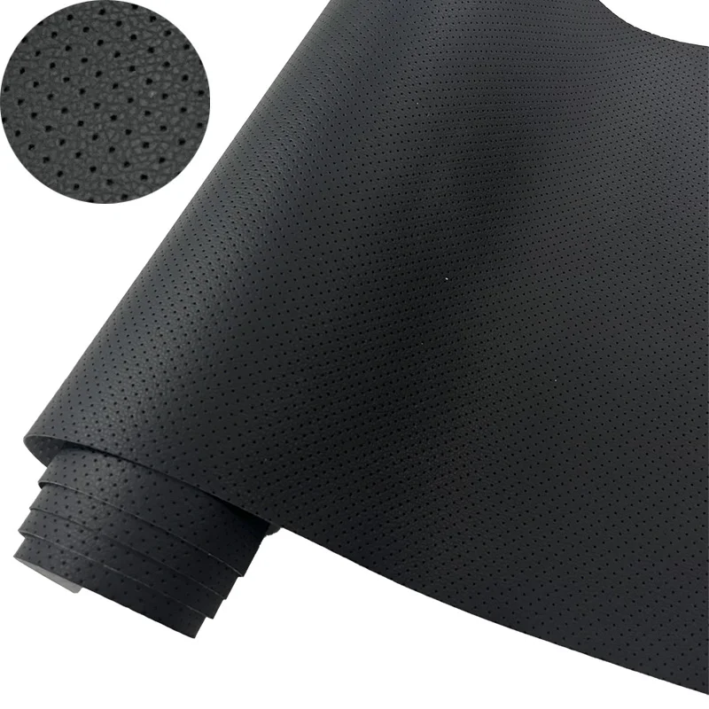 Atmungsaktiver Lederaufkleber für Autositz, Sofa, Stuhl, PU, selbstklebender Lederflicken, perforierte Kunstleder-Reparaturflicken Image